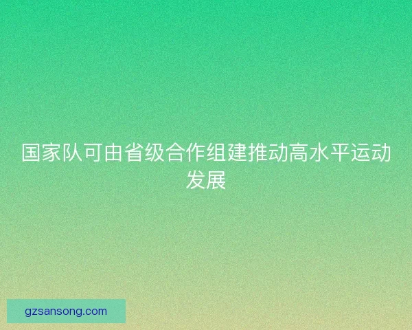 国家队可由省级合作组建推动高水平运动发展